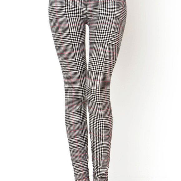 NEW MIX soft brush leggings Houndstooth Plaid PLUS - Picture 2 of 4